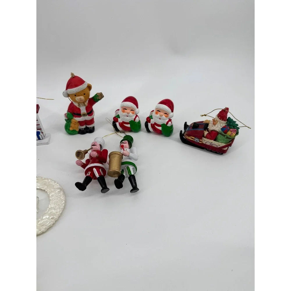 Vintage Christmas Ornament Lot Hallmark Keepsake Crayola Santa Angel Figurines